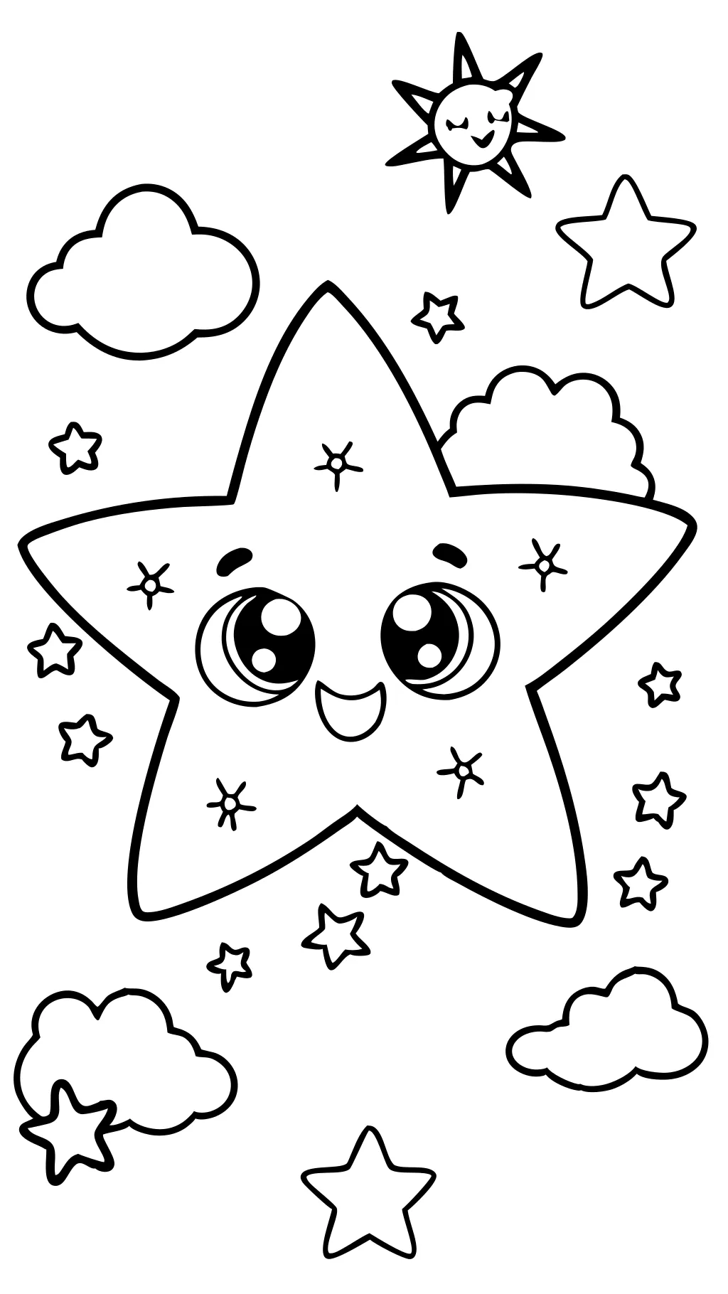 coloriages d’étoiles mignons